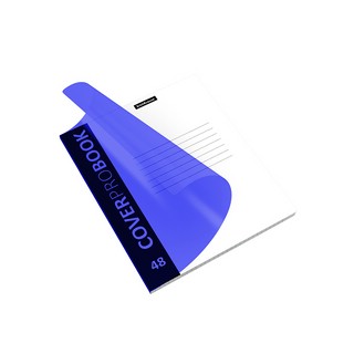 Тетрадь 48 л, А5+, клетка CoverProBook Neon, пластиковая обложка, голубой