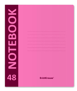 Тетрадь А5+, 48 л, клетка 'Neon' пластиковая обложка, розовая