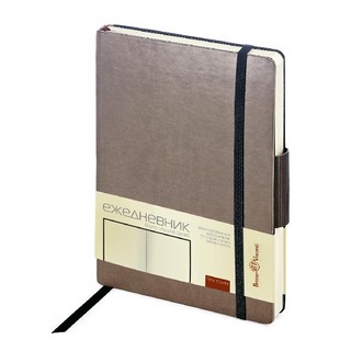 Ежедневник недатированный BV Zenitn Серый, на резинке, тонированный блок 1