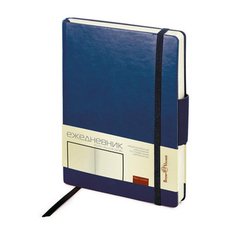 Ежедневник недатированный на резинке BrunoVisconti 'Zenith', А5, линия, 136 л, темно-синий