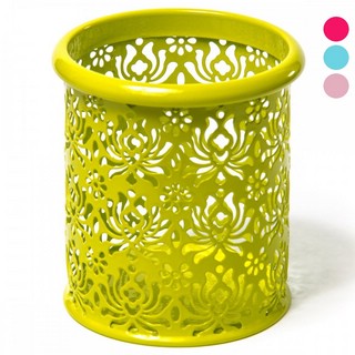 Подставка-стакан для канцтоваров металлическая круглая, узор 