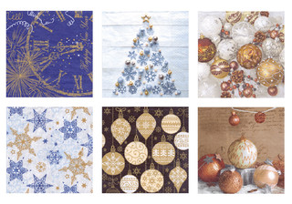 Салфетки бумажные для декупажа 'Под бой курантов' 6 дизайнов,...