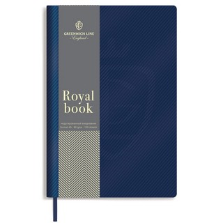 Ежедневник Royal book недатированный A5, 136 л, кожзам, синий, серебристый cрез