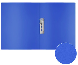 Папка с боковым зажимом пластиковая A4, 'Classic' синяя 2