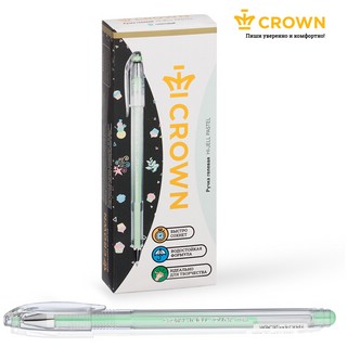 Ручка гелевая салатовая пастель, Crown Hi-Jell Pastel 6