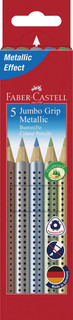 Карандаши цветные Faber-Castell 'Jumbo Grip Metallic', 5 цветов
