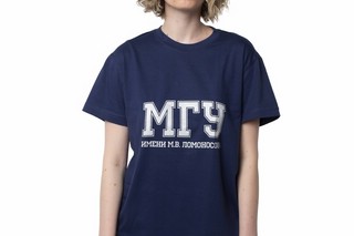 Футболка с надписью МГУ имени М.В. Ломоносова на русском языке 2