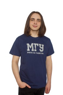 Футболка с надписью МГУ имени М.В. Ломоносова на русском языке