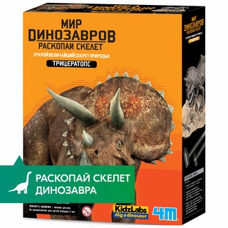 Раскопай скелет. Трицератопс. Конструктор 4M 12