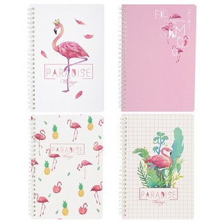 Тетрадь 'Pink Flamingo' 60 листов в линейку, на пружине (в ас...