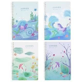 Тетрадь 'Summer Unicorn' 60 листов в линейку, на пружине (в а...