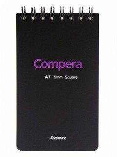 Блокнот Comix Compera Bond, на пружине А7, 80 л, клетка, цвет...