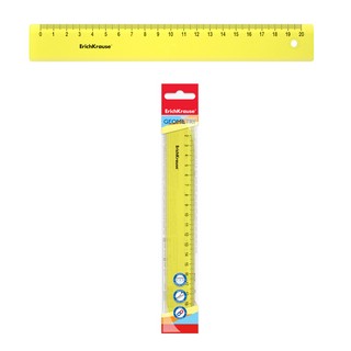 Линейка пластиковая ErichKrause® Neon, 20 см, желтый, в флоупаке