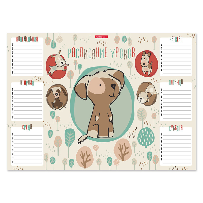 Расписание уроков 'Little Dogs', А3 ErichKrause, цвет разноцветный
