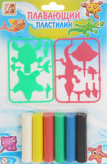 Пластилин 'Луч' плавающий, с пластмассовыми деталями, 6 цветов
