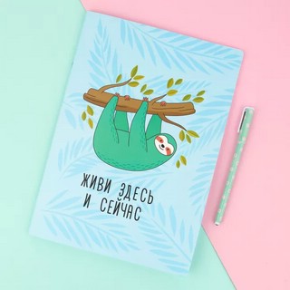 Тетрадь в розовую клетку А4 'Живи' 3