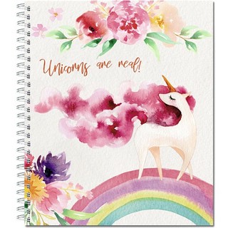 Тетрадь общая 48л на гребне, 'Единороги' на радуге
