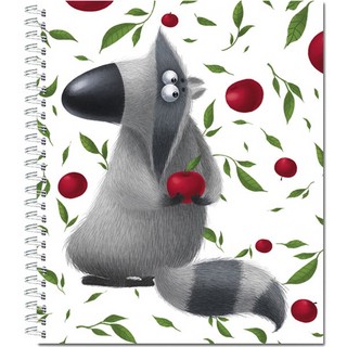 Тетрадь общая 48л на пружинке, 'Енотики' боком