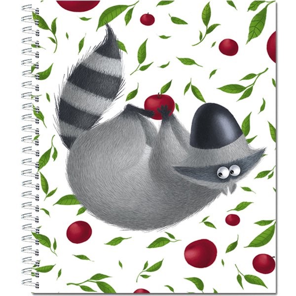 Тетрадь общая 48л на пружинке, 'Енотики' на спине