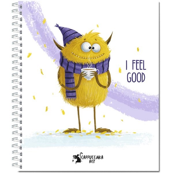 Тетрадь общая 96л на гребне, 'Монстрики' желтый (a feel good)