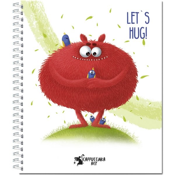 Тетрадь общая 96л на гребне, 'Монстрики' красный