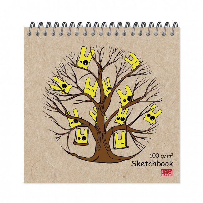 Блокнот-скетчбук 60л, 'Quardo mini' дерево, артикул 