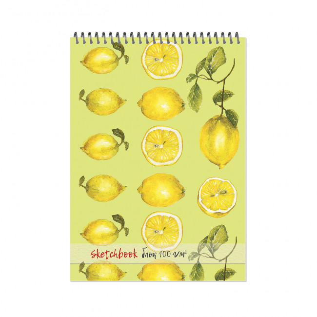 Блокнот-скетчбук А4 40л, 'Лимоны' желтый, артикул 