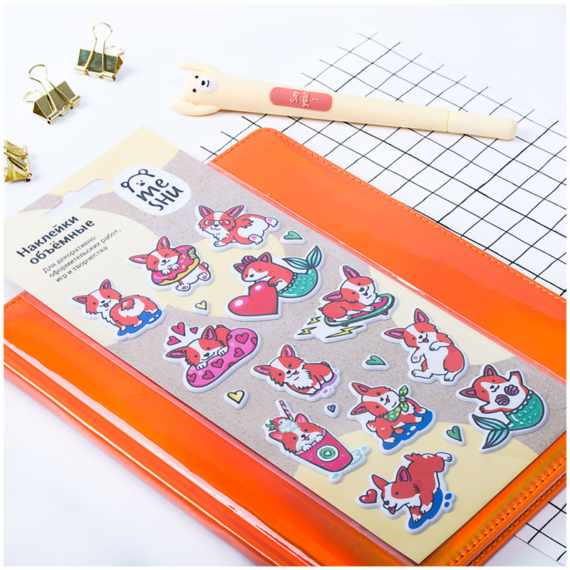 Наклейки объемные 'Corgi', 10x19 см MESHU