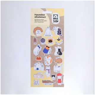 Наклейки объемные 'Meow', 10x19 см MESHU, цвет разноцветный 3