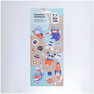 Наклейки объемные 'Space adventure', 10x19 см MESHU, цвет раз...