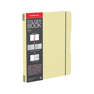 Тетрадь в съемной пластиковой обложке 'FolderBook Pastel', желтая, А5+, 2x48 листов, клетка ErichKrause, цвет желтый