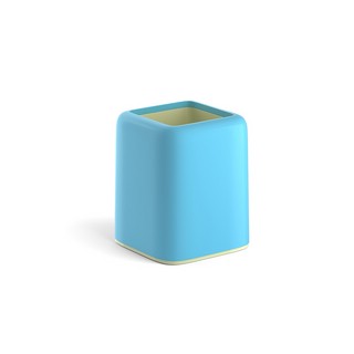 Подставка-стакан "Forte Pastel" для канц.принадлежностей голубой с желтой вставкой (51553)