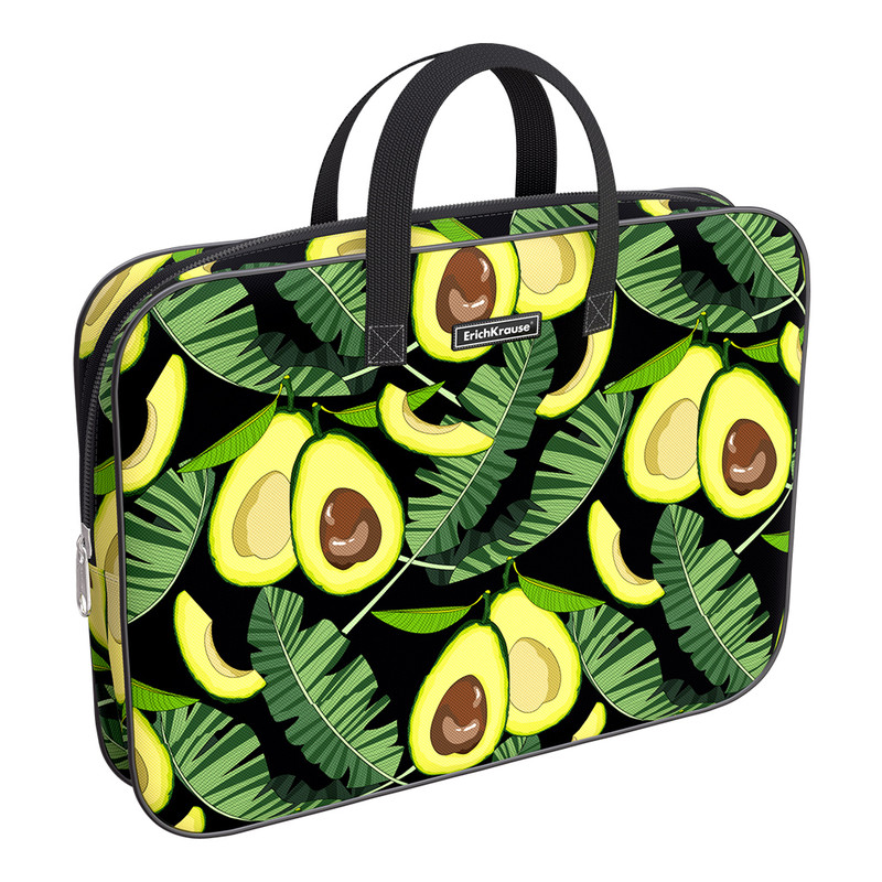 Папка текстильная 'Avocado Night' A4+ на молнии с ручками