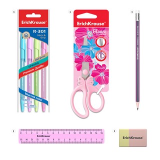 Набор настольный на вращающейся подставке ErichKrause® Mini Desk, Pastel, розовый 2