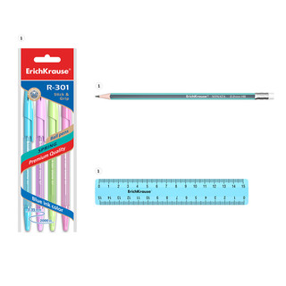 Набор настольный 'Forte. Pastel', голубой с желтой вставкой ErichKrause 2