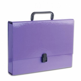 Папка-портфель А4 с ручкой, картон, корешок 4 см, 1 отделение, фиолетовая, Penmate