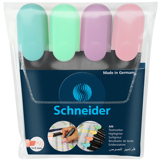 Текстовыделители "Job", 1-5 мм, 4 цвета Schneider, цвет разноцветный