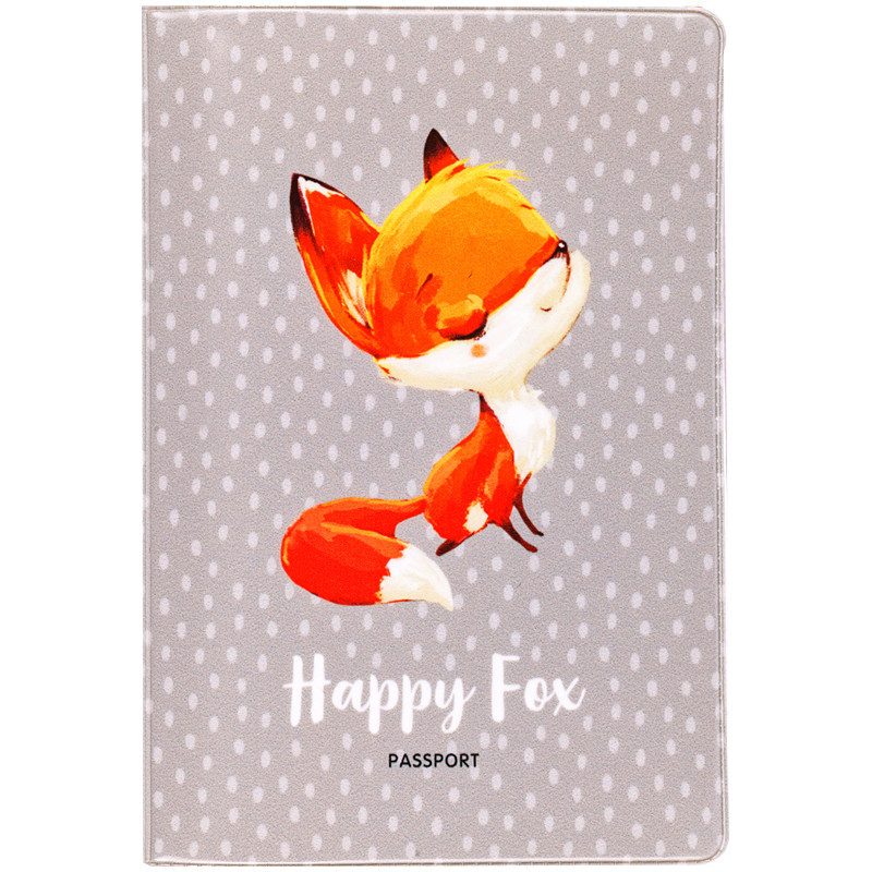 Обложка для паспорта 'Happy Fox' MESHU, цвет серый, оранжевый