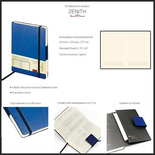 Набор подарочный 'Zenith' ежедневник недатированный и ручка, серый 6