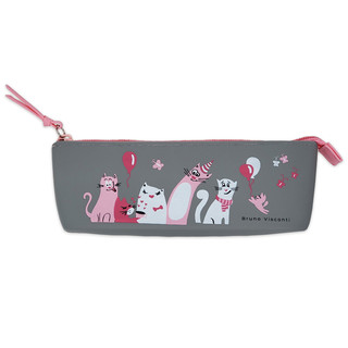 Пенал на молнии 'Котики', цвет серый GSF