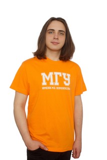 Футболка с надписью МГУ имени М.В. Ломоносова на русском языке