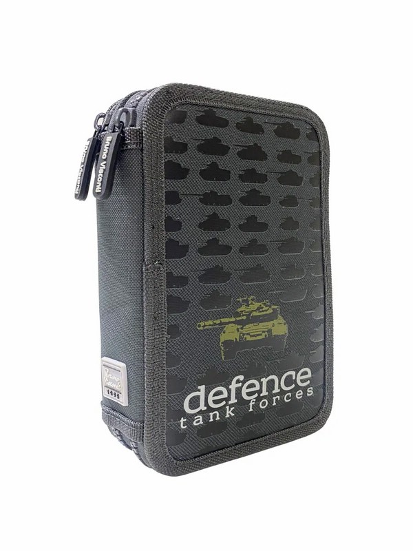 Пенал на молнии 'Танчики', 2 отделения, 200x120 мм, Bruno Visconti