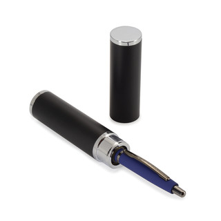 Ручка шариковая автоматическая SAN REMO 1.0 мм, синий корпус, в круглом тубусе