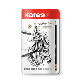 Карандаши чернографитные 'Grafitos', 12 штук (2Н-8В) Kores, цвет черный 1