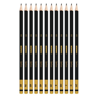 Карандаши чернографитные 'Grafitos', 12 штук (2Н-8В) Kores, цвет черный 2