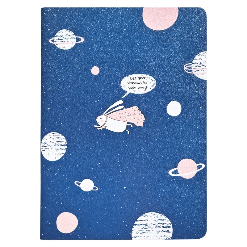 Тетрадь 'Bunny. Космос' 40 л, клетка, 15х21 см, мягкий переплет, скрепка