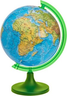 Глобус физический, диаметр 11 см + Мини-энциклопедия 'Физическая география Земли', DMB