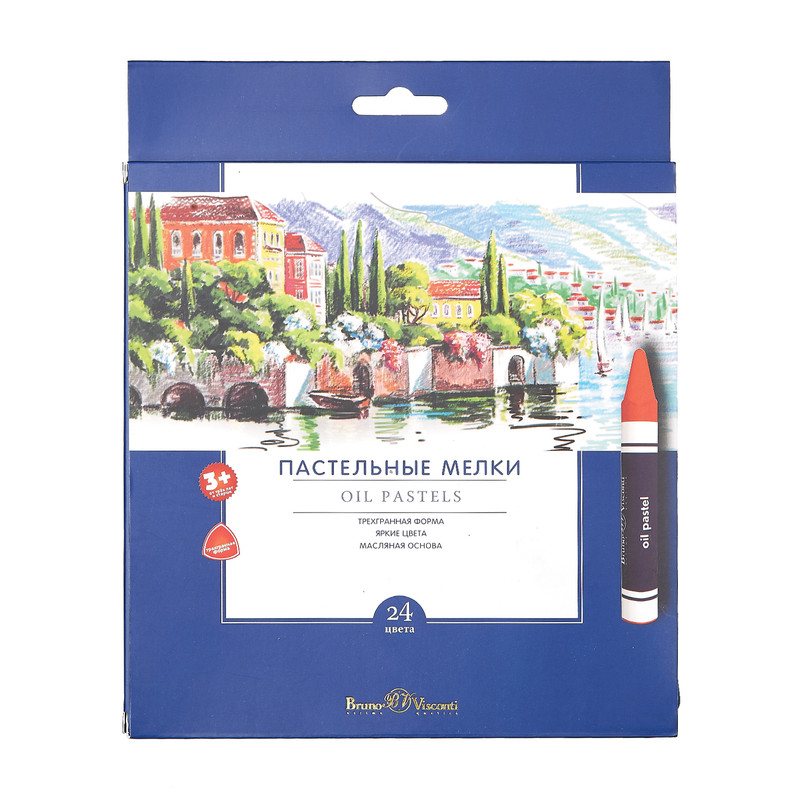 Мелки пастельные на масляной основе, 24 цвета Bruno Visconti