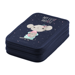 Пенал на молнии 'Мышонок', два отделения, 200х130 мм, синий 1