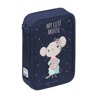 Пенал на молнии 'Мышонок', два отделения, 200х130 мм, синий 3